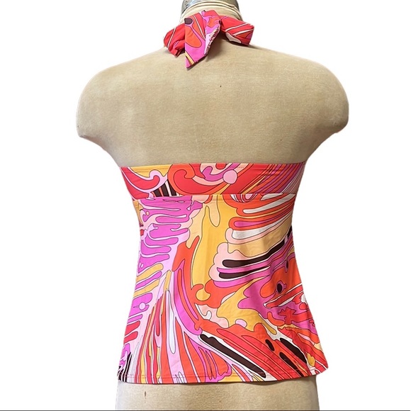 Trina Turk Tankini Top Bikini Swimsuit Swim Halter 6 S Small - Picture 3 of 8